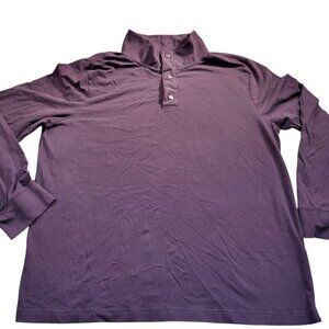 Express Shirt Mens XL Burgundy Snap Pullover Moisture Wicking Long Sleeve